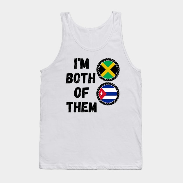 Half Jamaican Half Cuban Heritage Jamaica Roots & Cuba DNA Family Flag Design Tank Top by OriginalGiftsIdeas